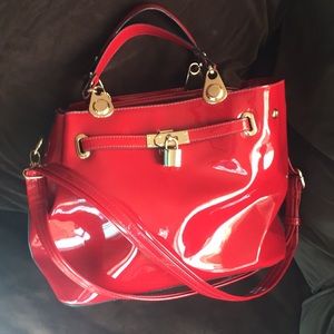 Red handbag